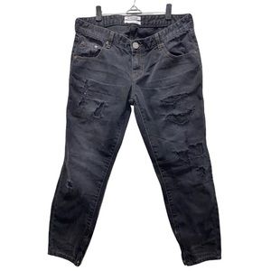 One X One TeaSpoon Low Waist Short Rise Rigid Skinny Leg 7/8 Length Size 30